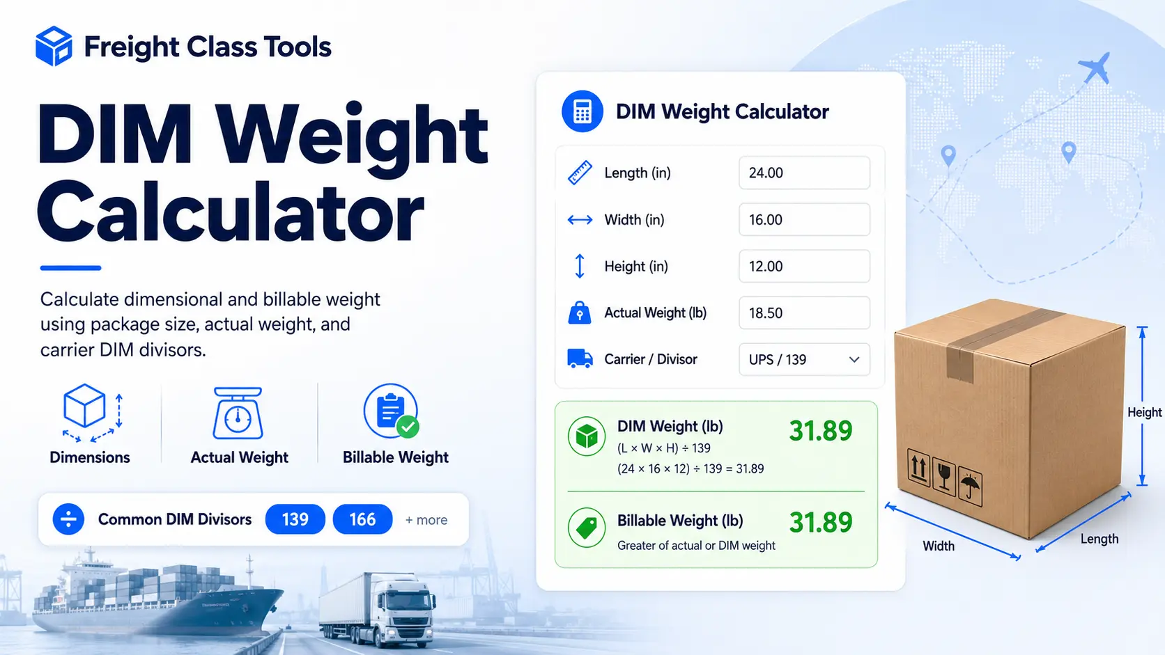 DIM Weight Calculator