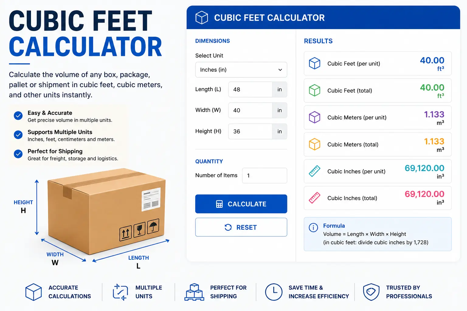 Cubic Feet Calculator